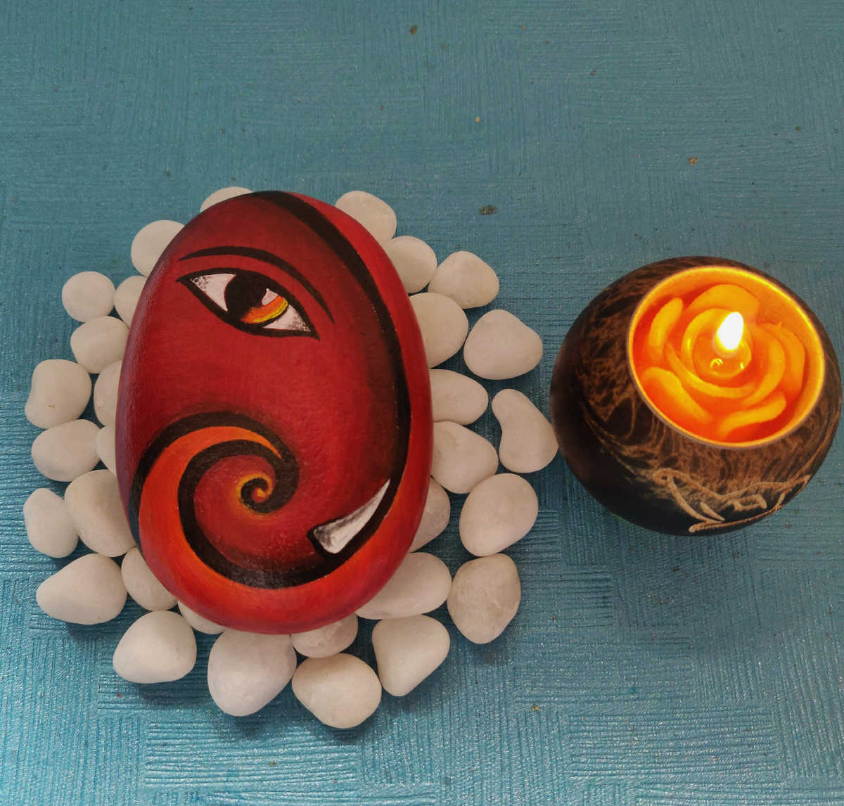 Hand Painted Pebble - Ganesha | imagicArt