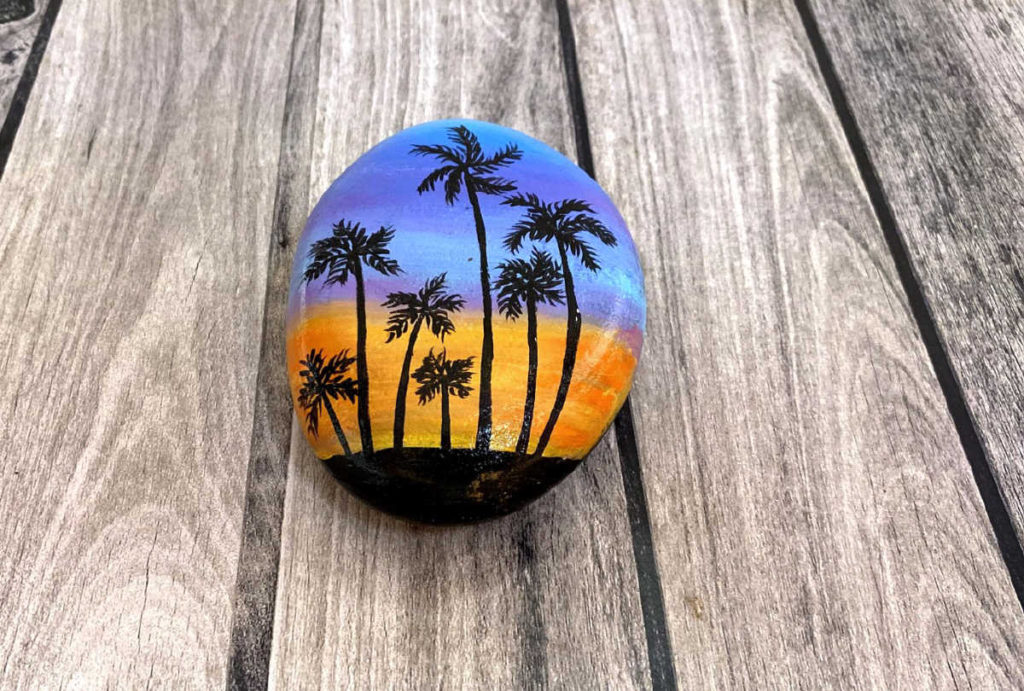 Hand Painted Pebble - Sunset | imagicArt