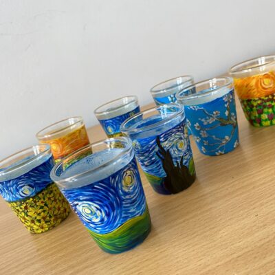 Hand painted Van Gogh Shot Glasses