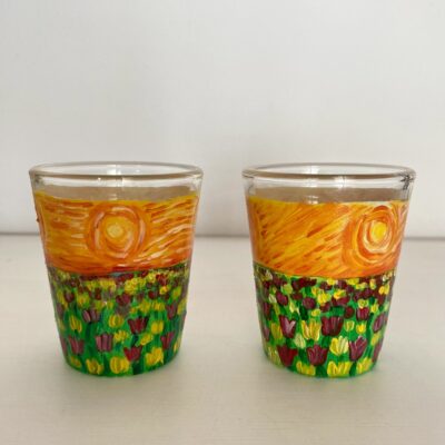 Hand painted Van Gogh Shot Glasses