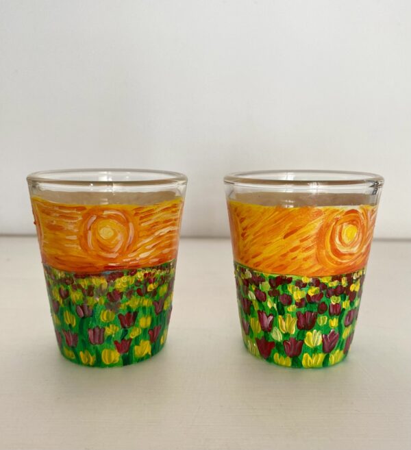 Hand painted Van Gogh Shot Glasses