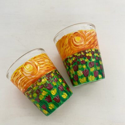 Hand painted Van Gogh Shot Glasses