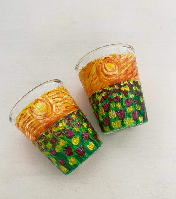 Hand painted Van Gogh Shot Glasses