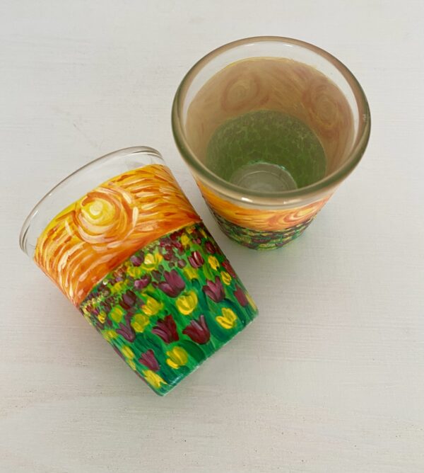 Hand painted Van Gogh Shot Glasses