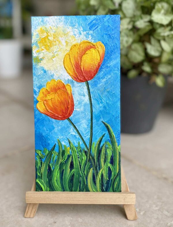 Mini Canvas Painting - Tulips