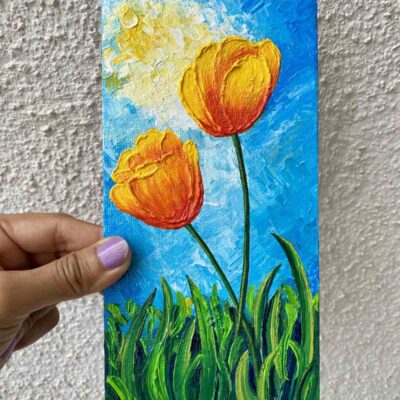 Mini Canvas Painting - Tulips