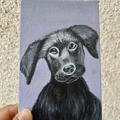 Custom mini pet portrait - Dog