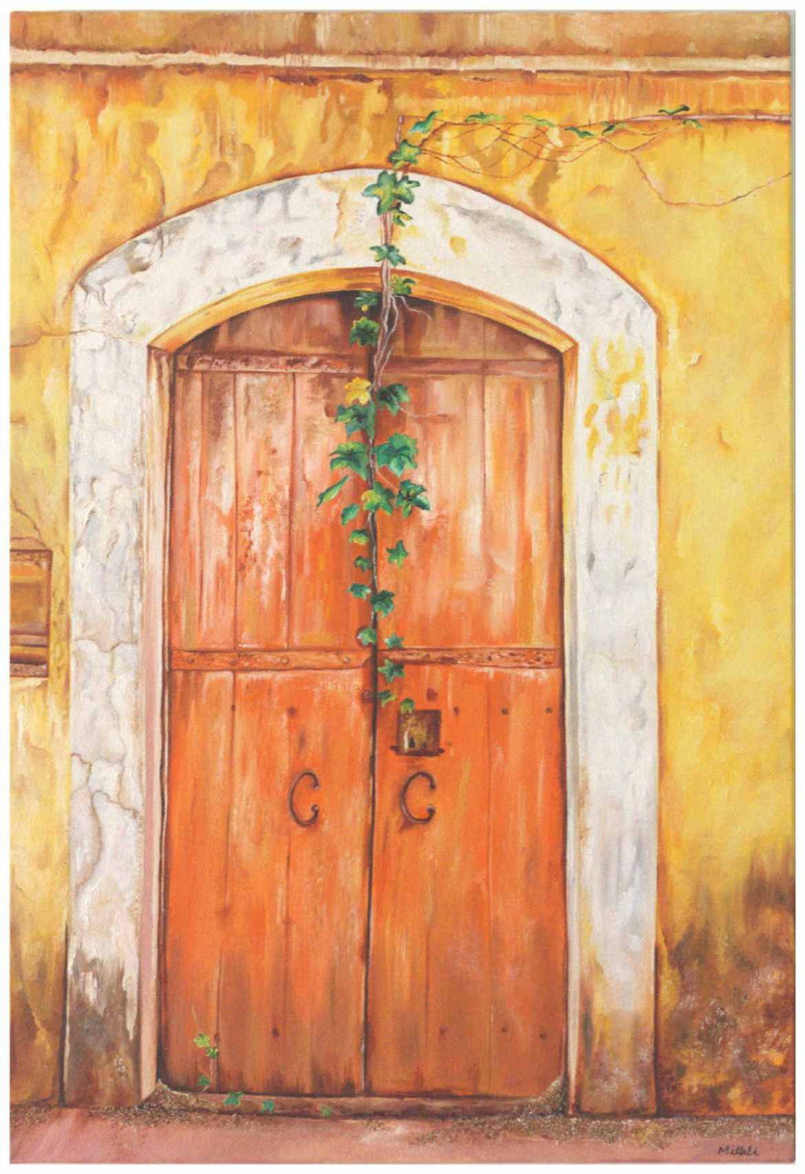 Oil Painting on Canvas - Old Door in Goa | imagicArt