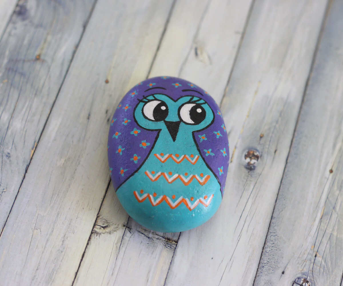 Hand Painted Pebbles - Set of 6 Owls | imagicArt